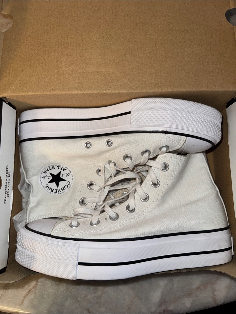 Converse White High-Top Platform Chuck Taylor Sneakers